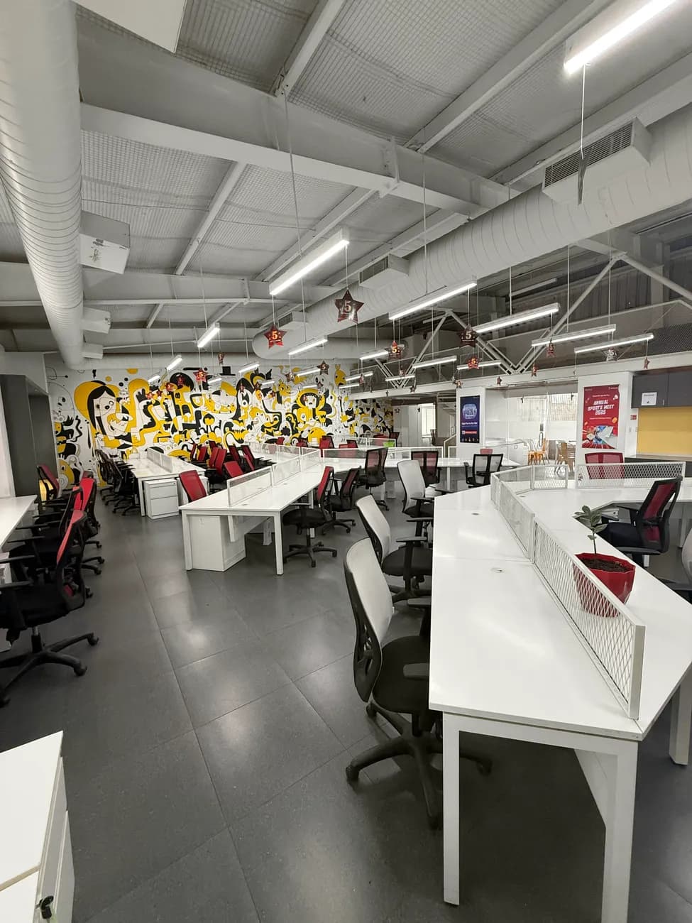 Coworking desk space