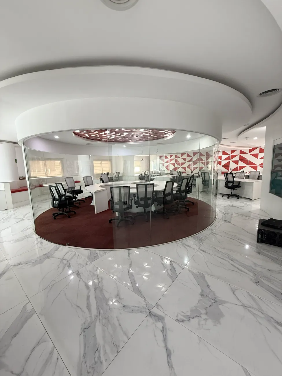 Glass cabin meeting room